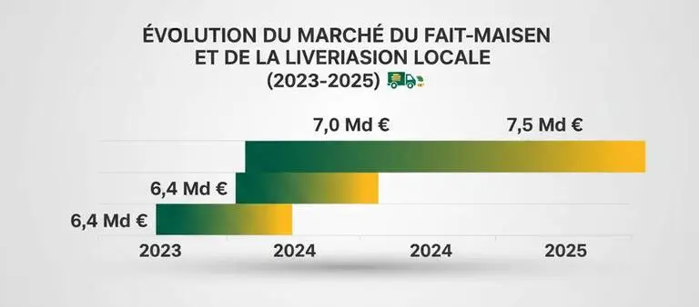 Graphique montrant la progression du marché du fait-maison en France