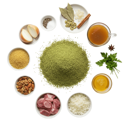 Ingrédients pour freekeh syrienne à la viande